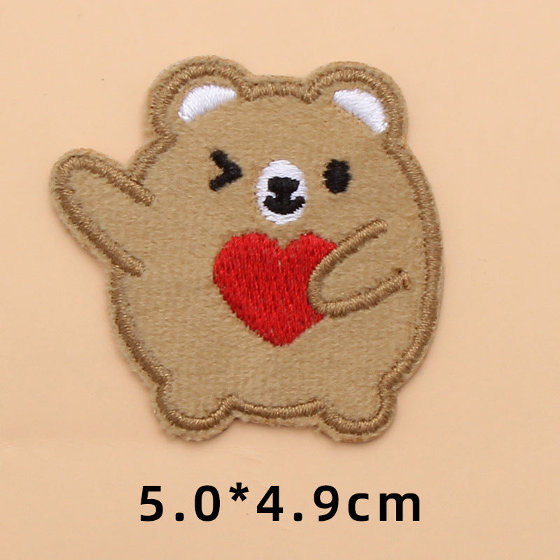 Computer Embroidery Iron on Applique Cute Cartoon Bear Patches Custom Embroidered Patches for Baby Clothes - one parcel embroidery cloth sticker-121