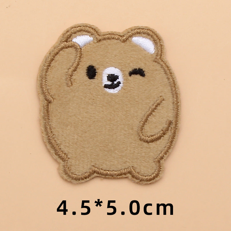 Computer Embroidery Iron on Applique Cute Cartoon Bear Patches Custom Embroidered Patches for Baby Clothes - one parcel embroidery cloth sticker-121