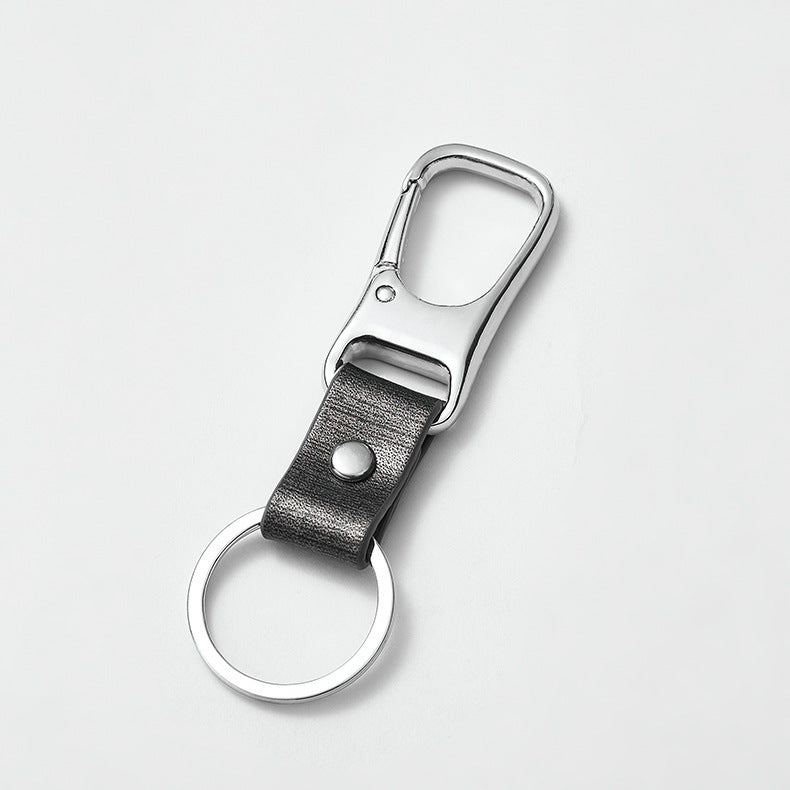 Hot Sale business gift man leather keychain Ready to ship promotional car leather one piece keychain-121