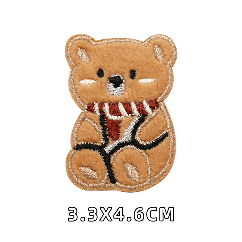 Computer Embroidery Iron on Applique Cute Cartoon Bear Patches Custom Embroidered Patches for Baby Clothes - one parcel embroidery cloth sticker-121