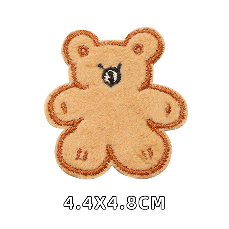 Computer Embroidery Iron on Applique Cute Cartoon Bear Patches Custom Embroidered Patches for Baby Clothes - one parcel embroidery cloth sticker-121