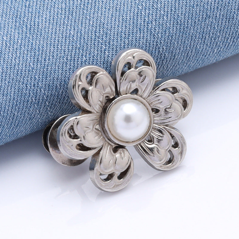 Sew Detachable Decorative Waist Buckles forJeans Pants Skirts Sleeves Adjustable Jeans Button Pins Pant Waist Tightener-122