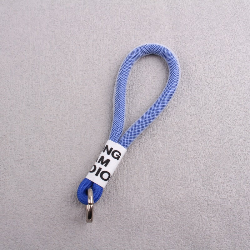 Fashion Gradient Full Protection Headphone Carrying Case Custom Short Wrist Braided Rope String Strap with Mesh Lanyard Jacquard-122