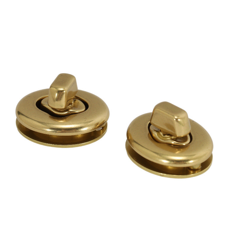 Solid Brass Purse Hardware Solid Bag Lock High Quality Bag Turn Lock Decorative Round Shape Handbag Twist Lock-122