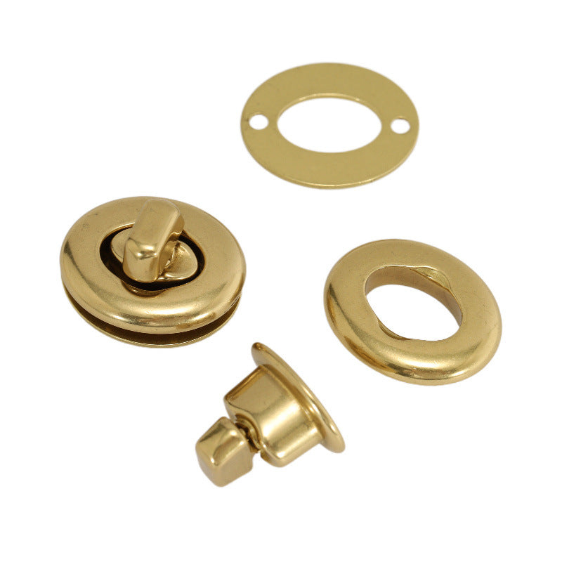Solid Brass Purse Hardware Solid Bag Lock High Quality Bag Turn Lock Decorative Round Shape Handbag Twist Lock-122
