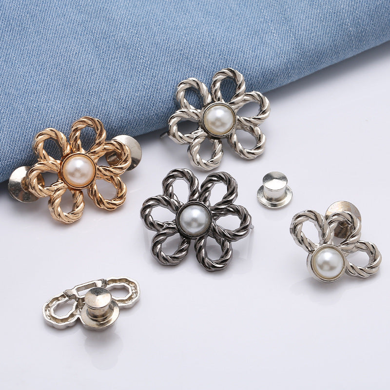 Sew Detachable Decorative Waist Buckles forJeans Pants Skirts Sleeves Adjustable Jeans Button Pins Pant Waist Tightener-122