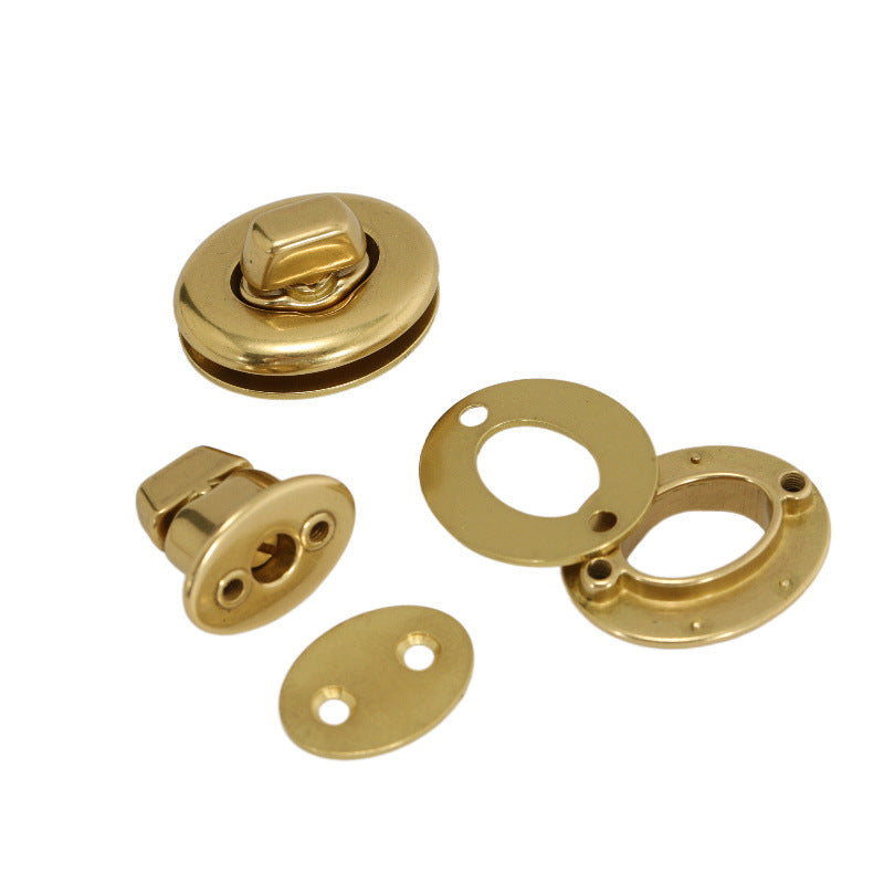 Solid Brass Purse Hardware Solid Bag Lock High Quality Bag Turn Lock Decorative Round Shape Handbag Twist Lock-122