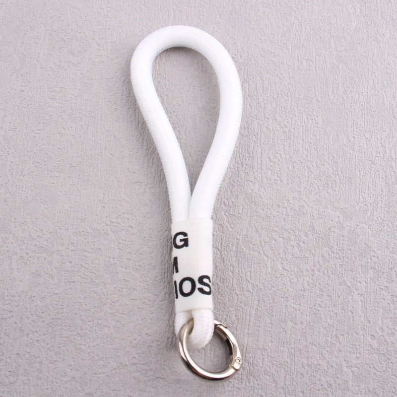 Fashion Gradient Full Protection Headphone Carrying Case Custom Short Wrist Braided Rope String Strap with Mesh Lanyard Jacquard-122