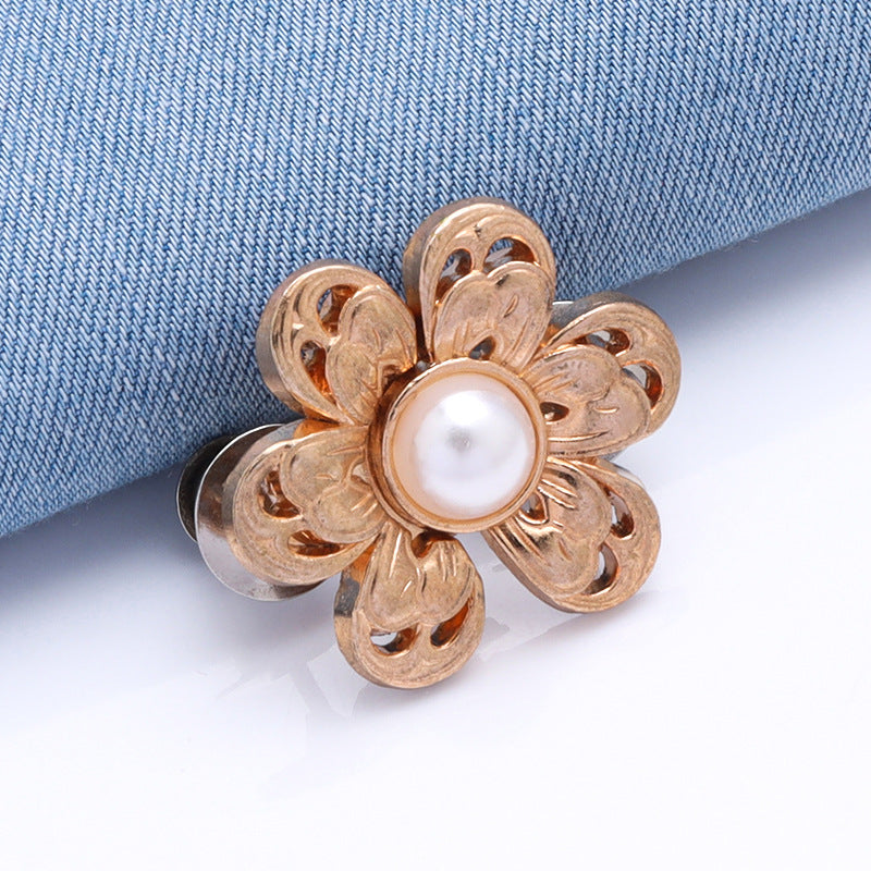 Sew Detachable Decorative Waist Buckles forJeans Pants Skirts Sleeves Adjustable Jeans Button Pins Pant Waist Tightener-122