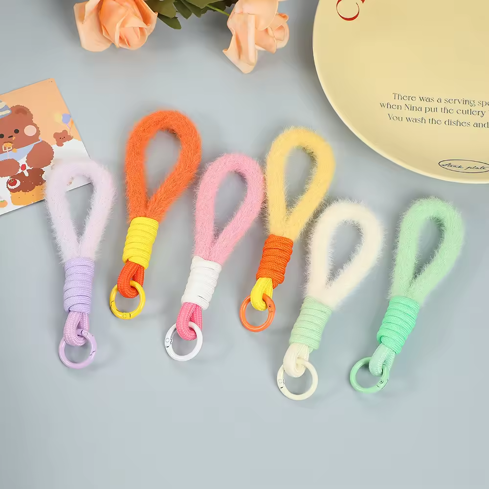 New plush mobile phone Universal lanyard wrist strap mobile pendant anti-loss rope key chain universal decorative lanyard-124