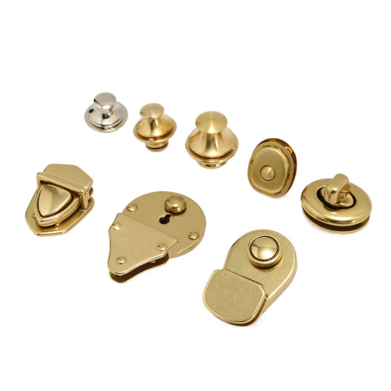 Solid Brass Push Lock For Bag Fashion Round Shape Turn Lock For Women Bag -125
