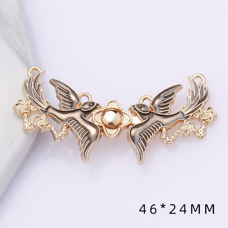 shizihong Hanfu child metal plate national Tang shawl button retro cheongsam Chinese dress decoration button-128