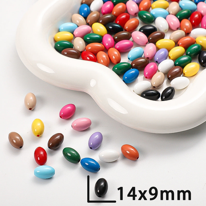 14*9mm DIY bulk color acrylic spacer round loose beads -13
