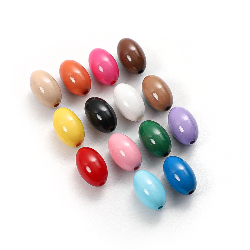 14*9mm DIY bulk color acrylic spacer round loose beads -13