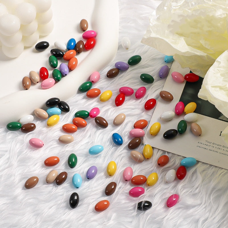 14*9mm DIY bulk color acrylic spacer round loose beads -13