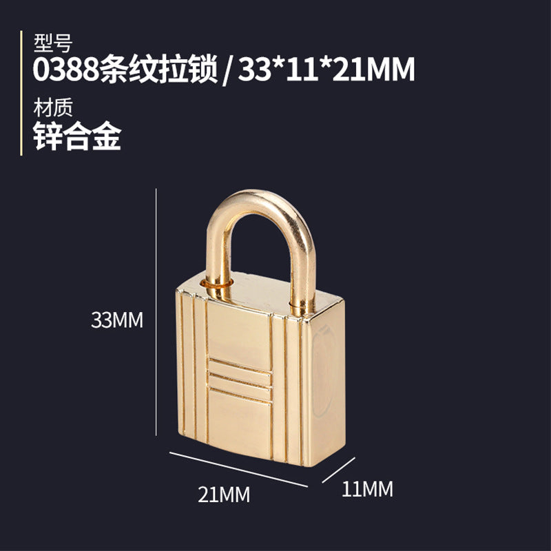 Zinc alloy light gold small key lock hand bag accessory for purse-13