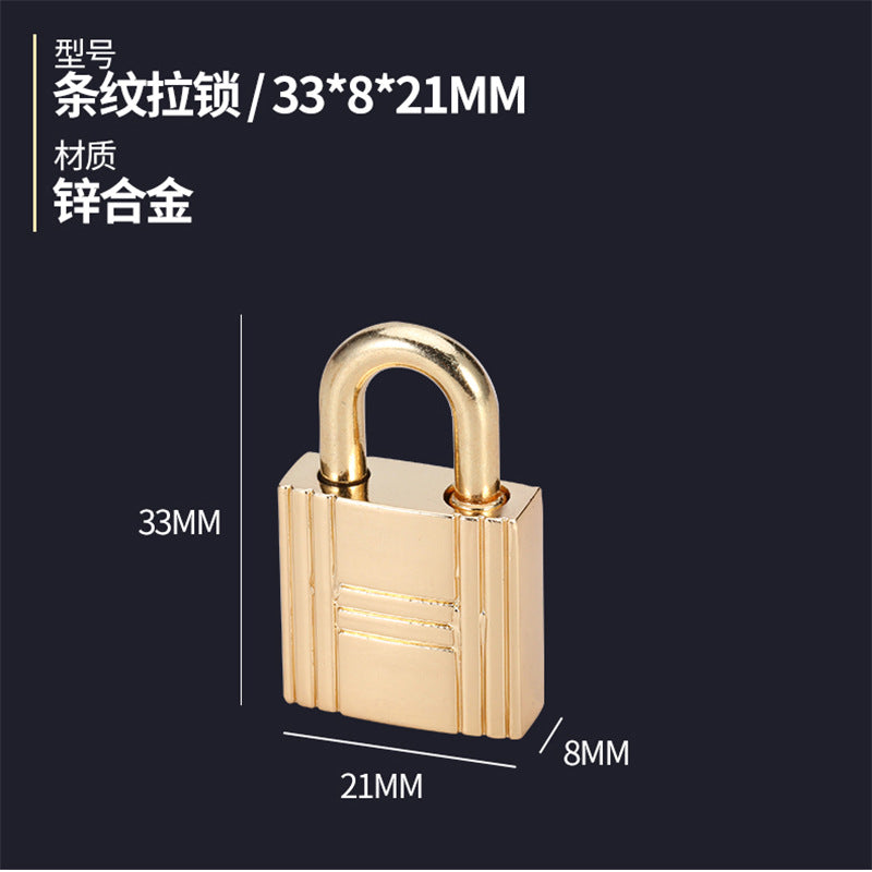 Zinc alloy light gold small key lock hand bag accessory for purse-13