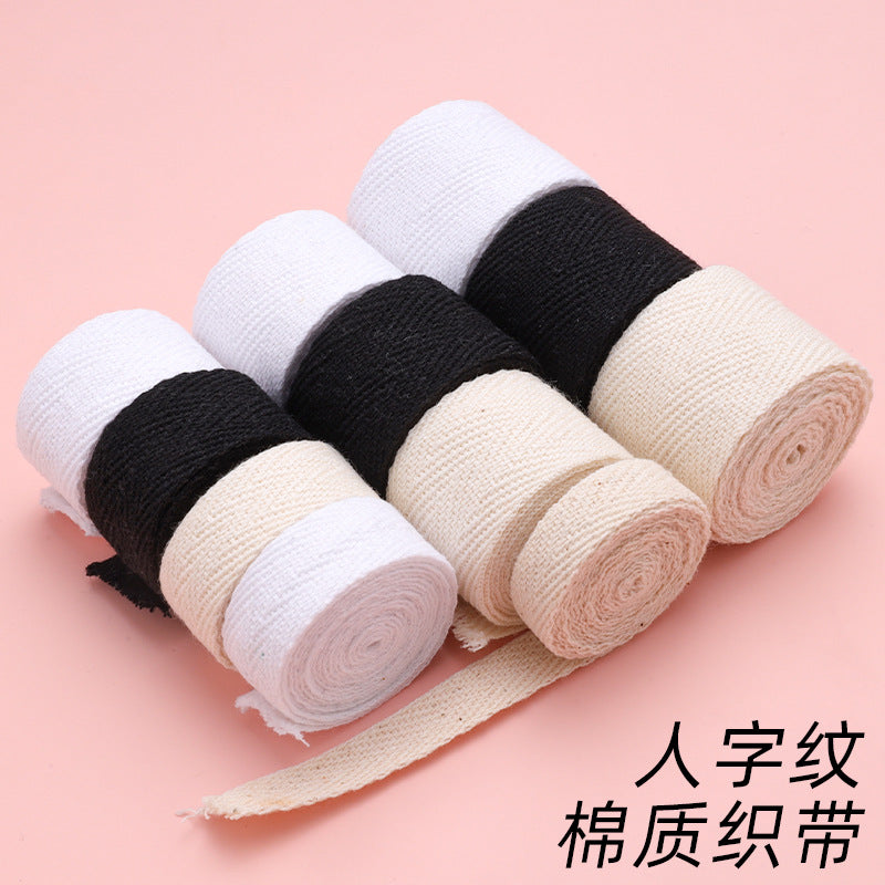 Recycled Cotton Twill Cotton Binding Tape Webbing Herringbone Ribbon Webbing for Clothes Accessories Custom Natural Custom Logo-132