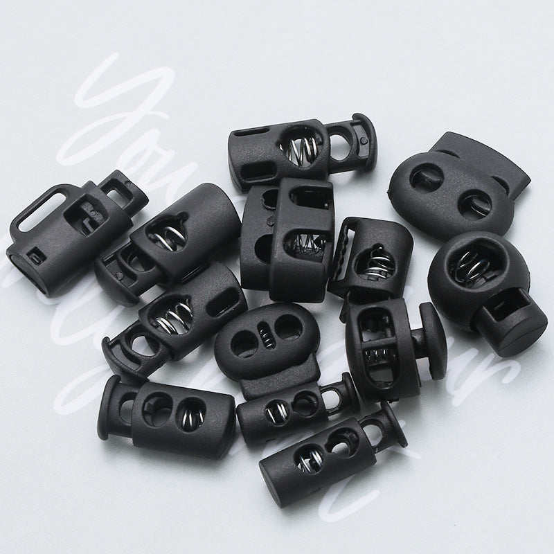 Hot Sale Custom Black Garment Accessories Spring Ending Toggle Lock Clip Sportswear Plastic Cord Toggle Stopper For Rope-133