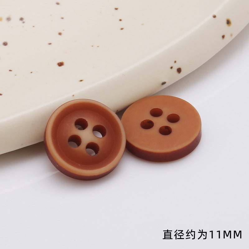 Natural Crafts Round Eco-friendly Fashion 2/4 Holes Shirt Wooden Button for Clothes-135