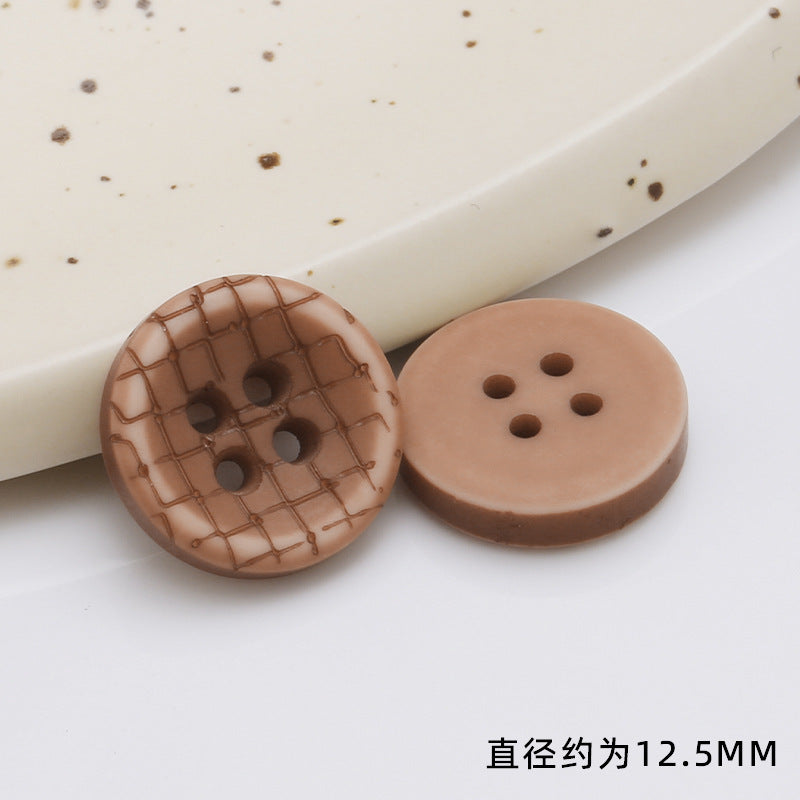Natural Crafts Round Eco-friendly Fashion 2/4 Holes Shirt Wooden Button for Clothes-135