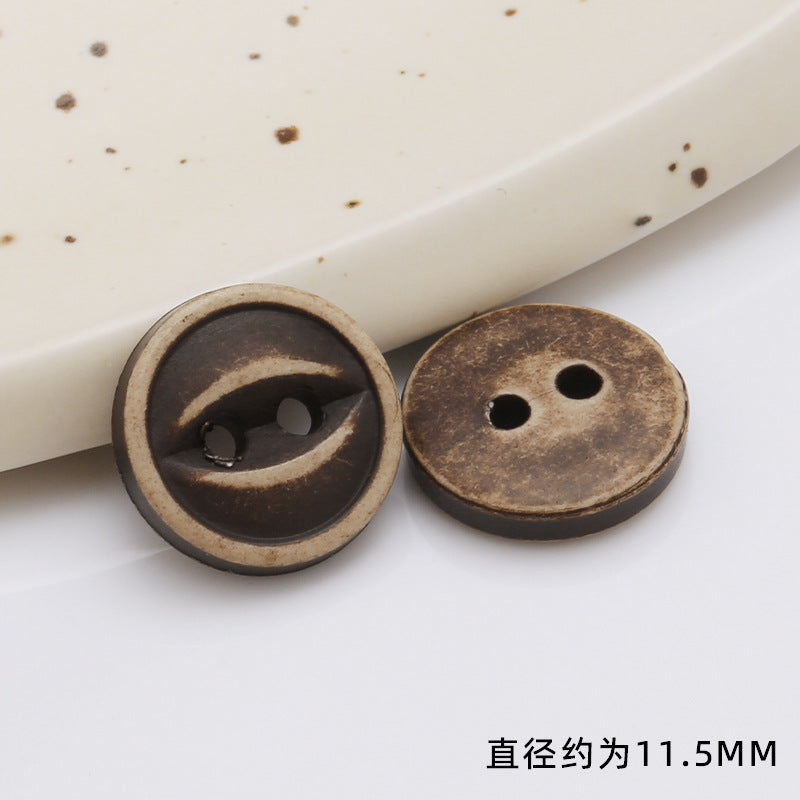 Natural Crafts Round Eco-friendly Fashion 2/4 Holes Shirt Wooden Button for Clothes-135