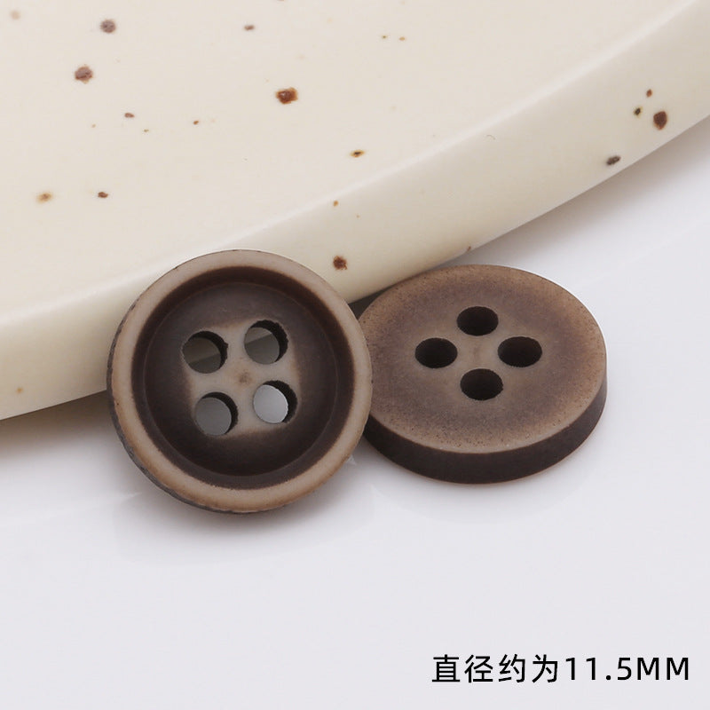 Natural Crafts Round Eco-friendly Fashion 2/4 Holes Shirt Wooden Button for Clothes-135