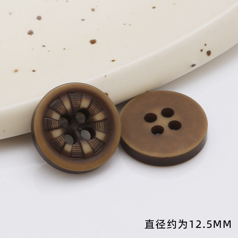 Natural Crafts Round Eco-friendly Fashion 2/4 Holes Shirt Wooden Button for Clothes-135