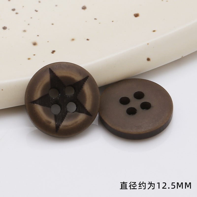 Natural Crafts Round Eco-friendly Fashion 2/4 Holes Shirt Wooden Button for Clothes-135