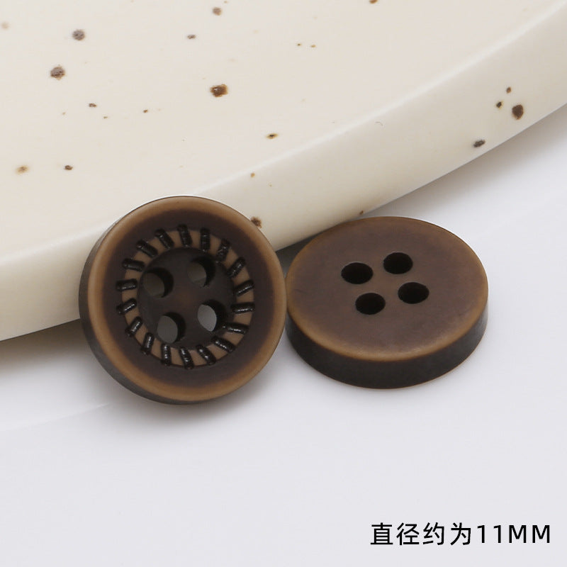 Natural Crafts Round Eco-friendly Fashion 2/4 Holes Shirt Wooden Button for Clothes-135