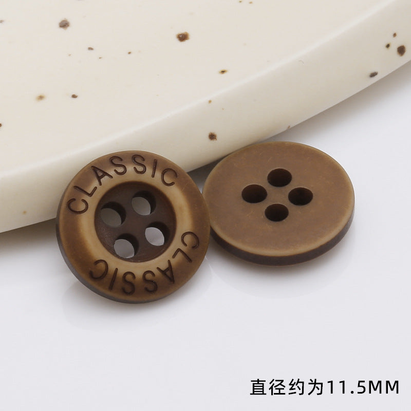 Natural Crafts Round Eco-friendly Fashion 2/4 Holes Shirt Wooden Button for Clothes-135