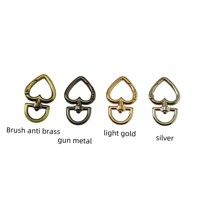 Metal rings fashion heart shape keychain keyring sanp hook clip buckle spring ring metal key ring for toys garment bag accessory - 136