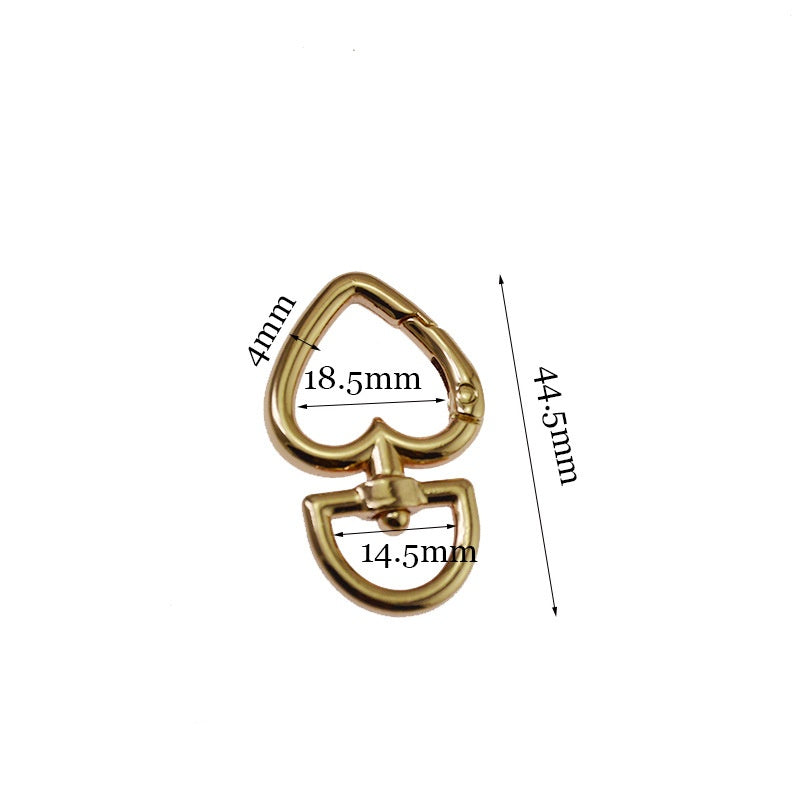 Metal rings fashion heart shape keychain keyring sanp hook clip buckle spring ring metal key ring for toys garment bag accessory - 136