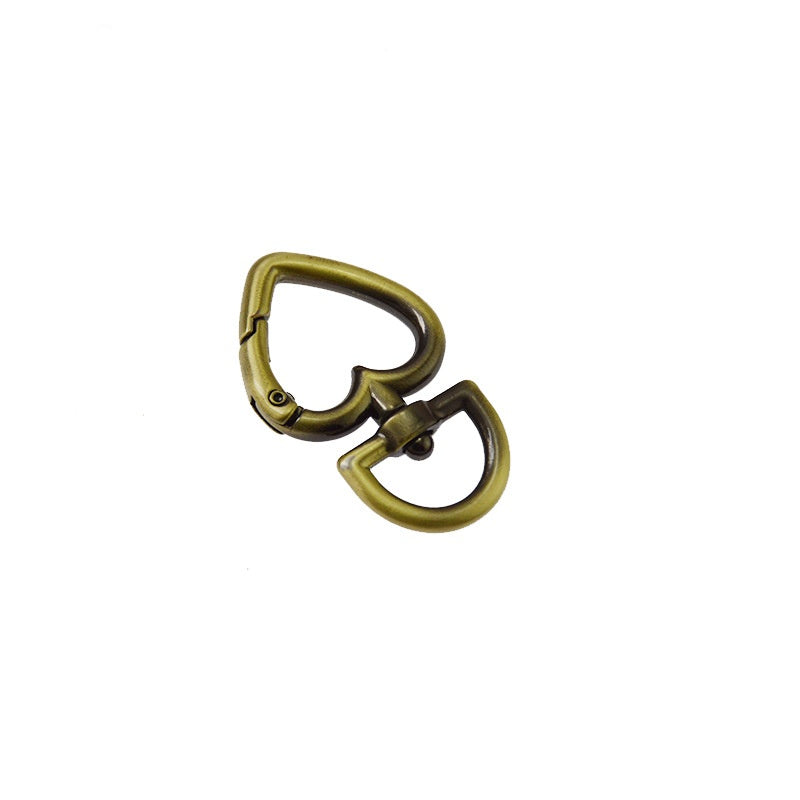 Metal rings fashion heart shape keychain keyring sanp hook clip buckle spring ring metal key ring for toys garment bag accessory - 136