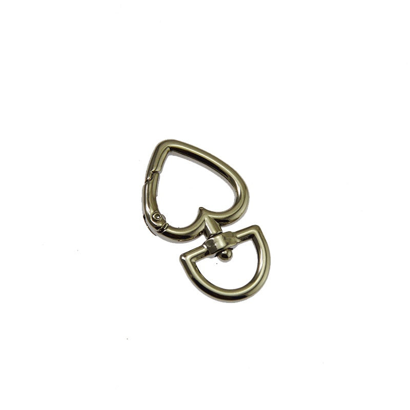 Metal rings fashion heart shape keychain keyring sanp hook clip buckle spring ring metal key ring for toys garment bag accessory - 136