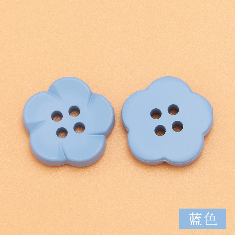 Factory Supply Flower Plastic Buttons for Craft, Colorful Cartoon Plastic Buttons, Button Flower Material, 2 Holes, 12 Colors-137