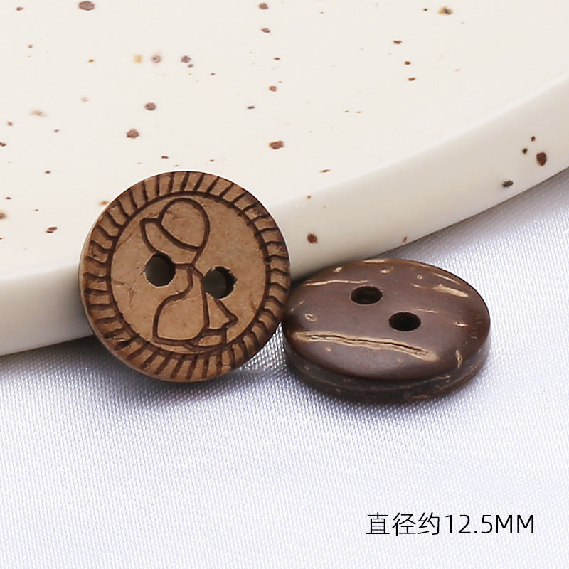 Stock Garment Accessories Sewing Coconut Button Natural Coconut Buttons-61
