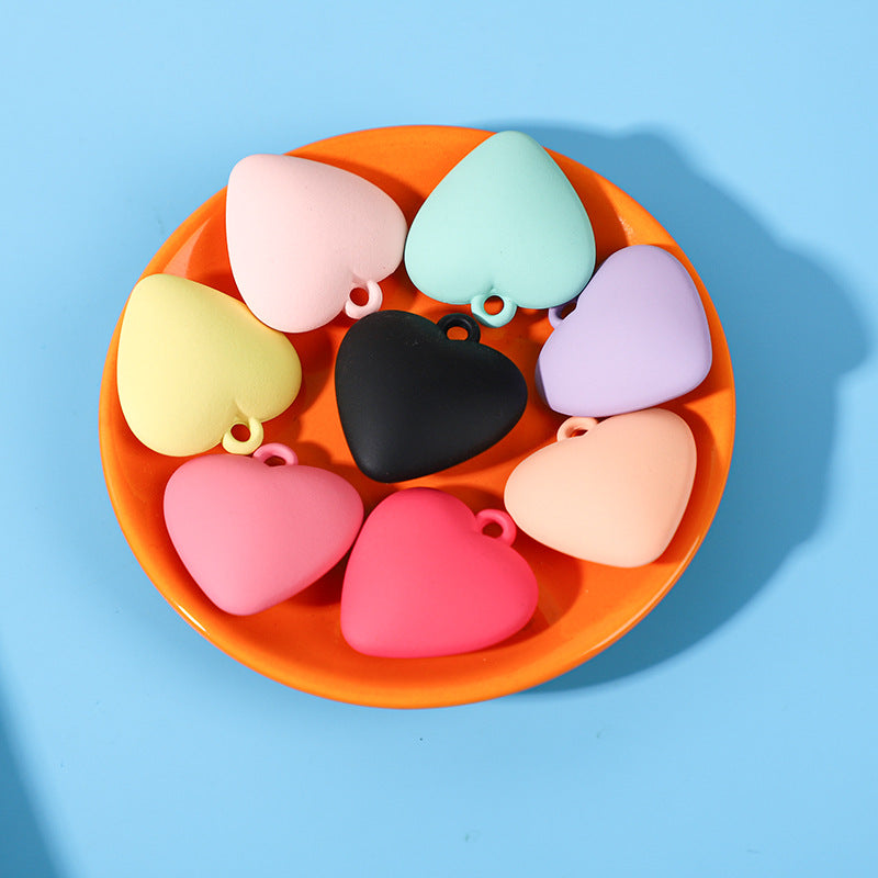 32*31mm Macaron Color Hanging Hole Peach Heart Pendants New Charms Necklace Keychain Pendants For Jewelry Making -14