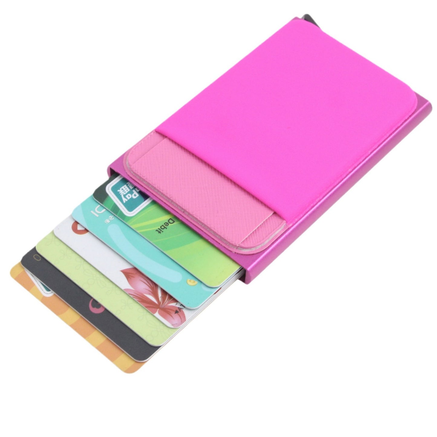Men's PU Automatic Pop-up Card Holder with Aluminum Box RFID Metal European and American Style Card Case