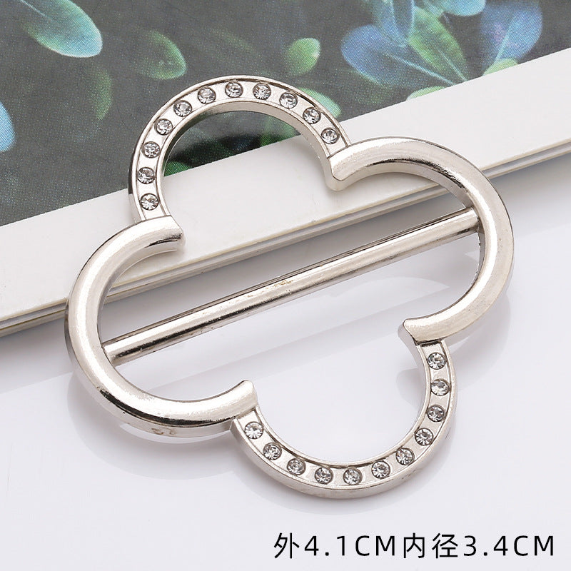 Fashion Custom Shapes Round Crystal Glass Rhinestone Belt Shoe Buckles Women Plastic Slides Jewelry for Clothing Decoration-14