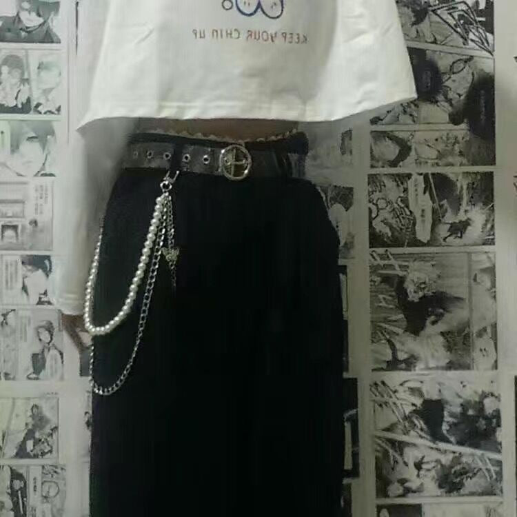 Hip Hop Punk Hollow Out Cross Skull Pendant Chain Double-layer Jeans Trousers Chains Fashion Jewelry-14