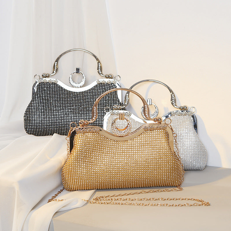 2024 Oem Crossbody Shoulder Ladies Custom Logo Women'S Diamond Encrusted Women'S Vintage Dinner Hand Matching Dress Evening Bag