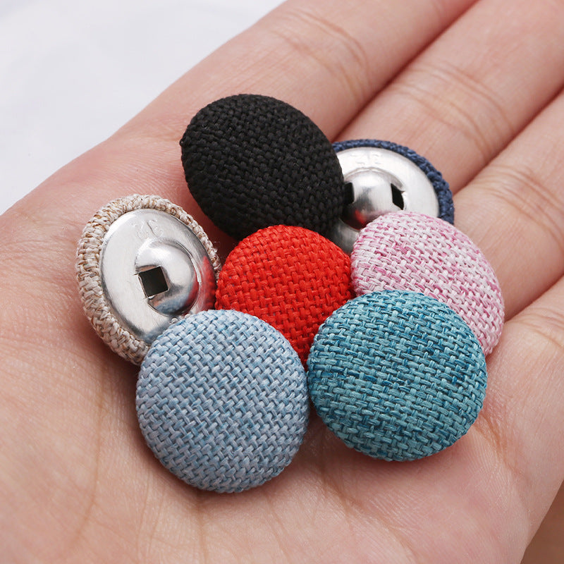 Wholesale custom high quality sofa accessories Aluminum Cloth Fabric covered shank button-