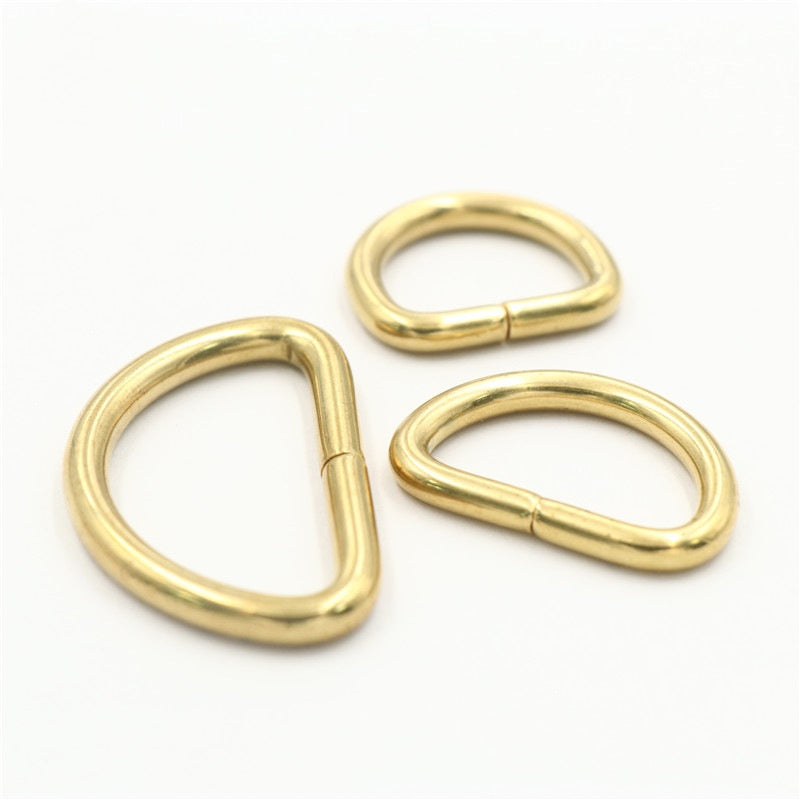 Solid Brass Belt Buckle High-end Luggage Leather Hardware Accessories Adjustable Bag D Ring-15