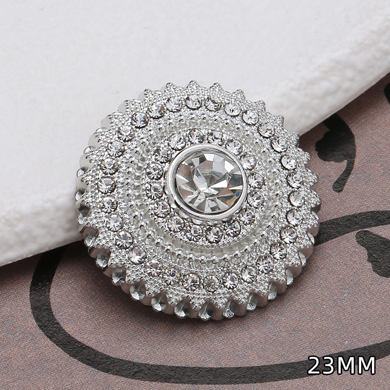Style Women's Tweed Coat High Quality Pearl-Inlaid Diamond Metal Button Logo Cardigan Sweater Button Fashionable-151