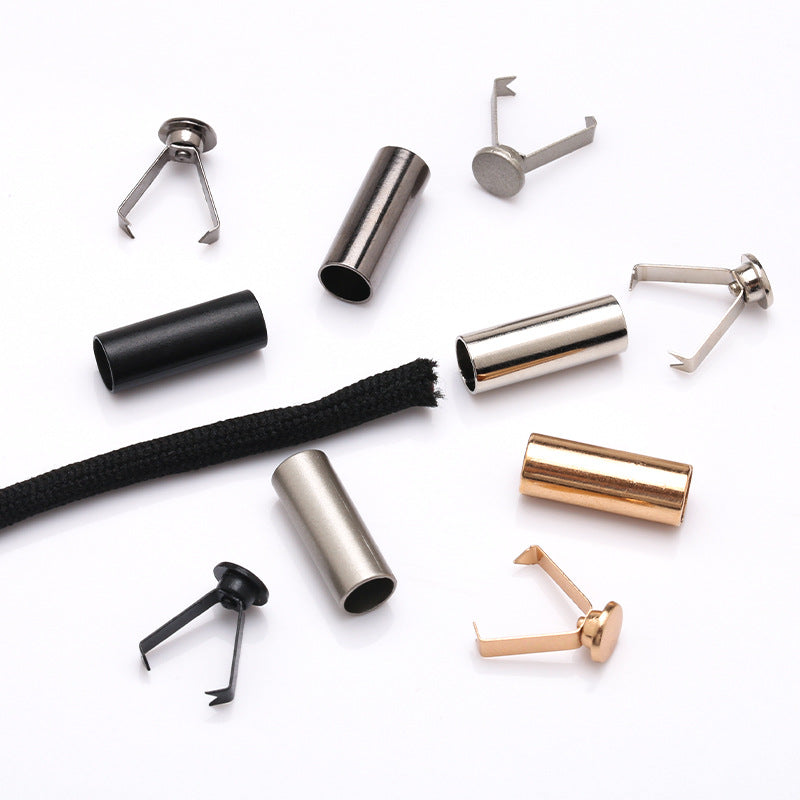 Hoodie Drawstring Cord Metal String Ends Custom Logo Metal Aglets Laser Logo Shoelace Tip Metal for Sneaker Accessories-154