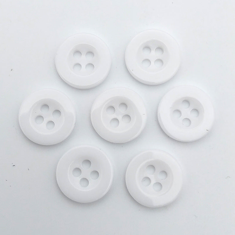 Good Quality Designer Custom Round 4 Holes Resin White Buttons for Clothes Shirt-157