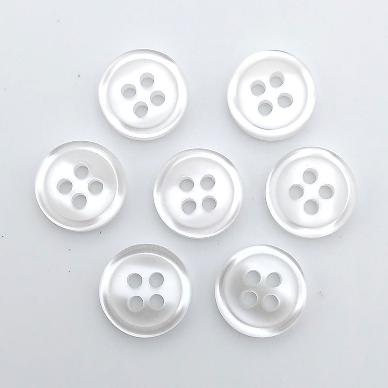 Good Quality Designer Custom Round 4 Holes Resin White Buttons for Clothes Shirt-157