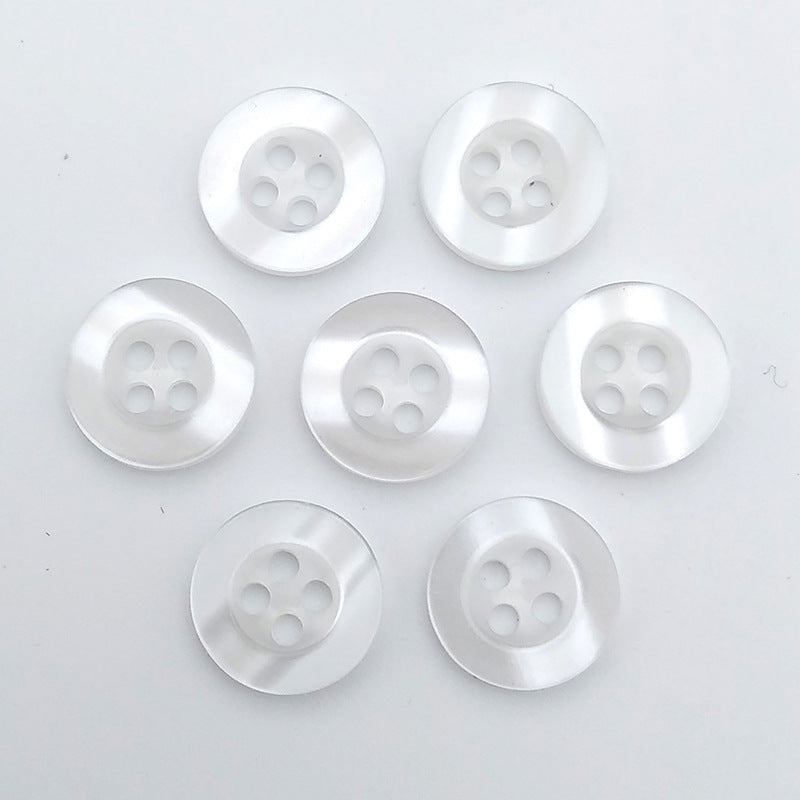 Good Quality Designer Custom Round 4 Holes Resin White Buttons for Clothes Shirt-157