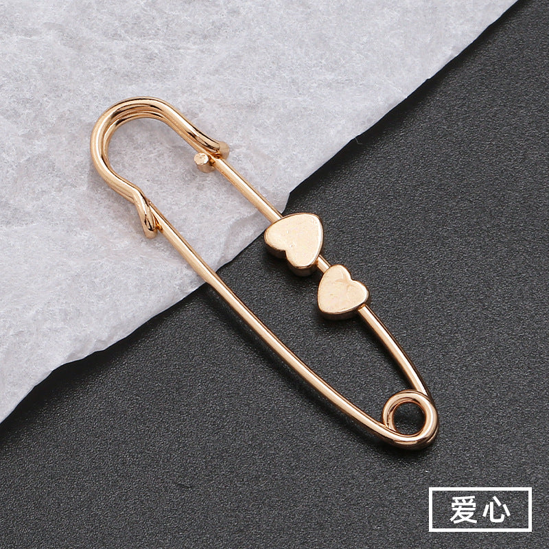 Brooch Pins Sweater Shawl Clip Neckline Safety Pin Star Flower Brooches for Women Clothing Pants Waist Tightener Decoration-158